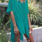 Cutout V-Neck Cover-Up with Tassel