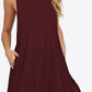 Full Size Round Neck Sleeveless Dress with Pockets