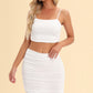 Ruched Cropped Cami and Skirt Set