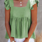 Full Size Ruffled Square Neck Cap Sleeve Blouse