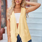 Eyelet Open Front Sleeveless Cardigan