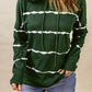 Drawstring Striped Dropped Shoulder Hoodie