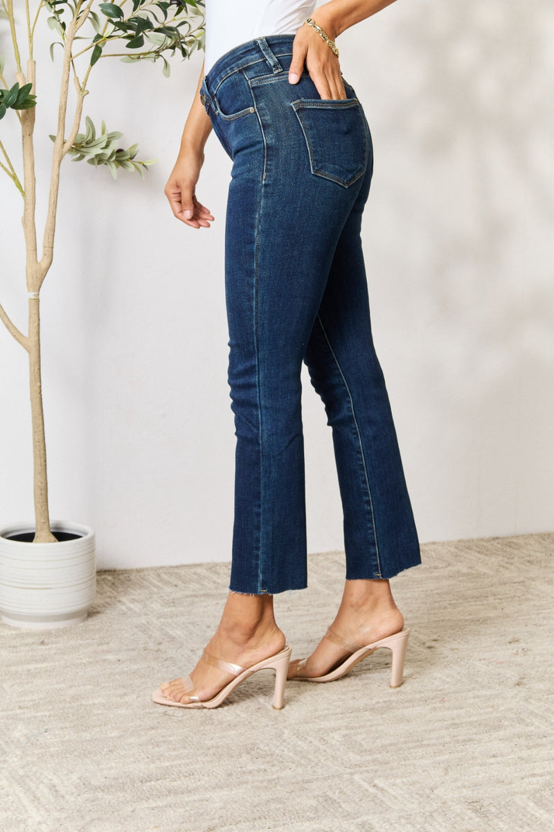 BAYEAS Full Size Raw Hem Straight Jeans