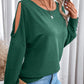 Cutout Round Neck Long Sleeve T-Shirt