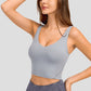 Deep V-Neck Crop Sports Bra