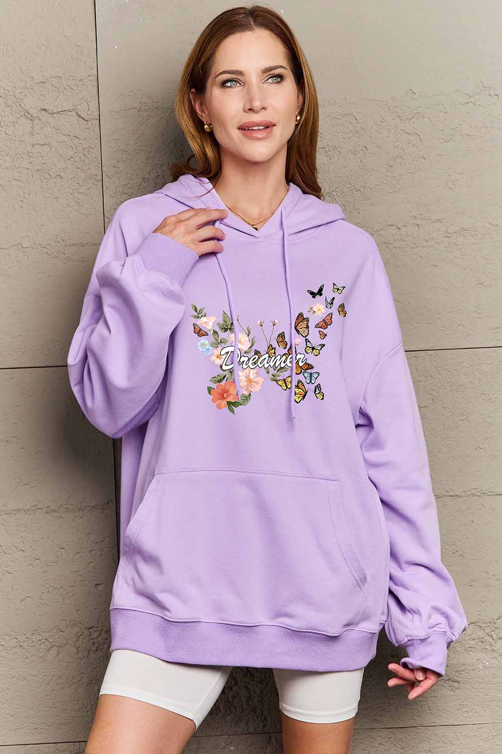 Simply Love Simply Love Full Size Dropped Shoulder DREAMER Graphic Hoodie