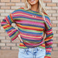 Contrast Round Neck Long Sleeve Top