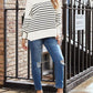 Striped Round Neck Long Sleeve Sweatshirt