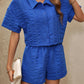 Button Up Half Sleeve Top and Shorts Set