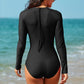 Round Neck Long Sleeve One-Piece Swimwear