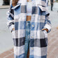 MeiMei Plaid Button Up Dropped Shoulder Coat