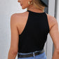 Embroidered Flower Grecian Neck Tank