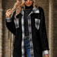 Plaid Contrast Dropped Shoulder Coat