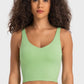 Deep V-Neck Crop Sports Bra