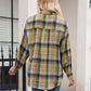 Mandy Pocketed Plaid Collared Neck Long Sleeve Shirt