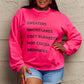 Simply Love Full Size Letter Graphic Round Neck Sweatshirt