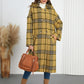 Plaid Double-Breasted Long Sleeve Longline Coat