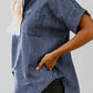 Pocketed Button Up Short Sleeve Denim Shirt