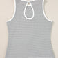 Cutout Striped Round Neck Tank