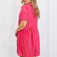 BOMBOM Another Day Swiss Dot Casual Dress in Fuchsia