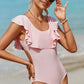 Ruffled Scoop Neck One-Piece Swimwear