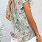 Floral V-Neck Flutter Sleeve Blouse