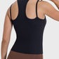 Cutout Round Neck Racerback Active Tank