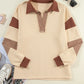 Collared Neck Long Sleeve Sweatshirt