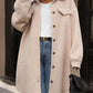 Button Up Drop Shoulder Sherpa Coat