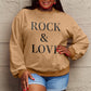 Simply Love Full Size ROCK ＆ LOVE Round Neck Sweatshirt