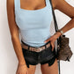 Square Neck Wide Strap Tank