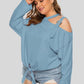 Plus Size Cold-Shoulder Tied Top