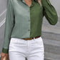 Contrast Collared Neck Long Sleeve Shirt