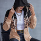 Ivy Lane Drawstring Leopard Zip Up Hooded Jacket