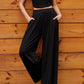 Scoop Neck Top and Wide Leg Pants Set