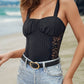 Perfee Sweetheart Neck Lace Bodysuit