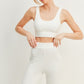 Kimberly C Waffle Tank and High Waist Flare Pants Set