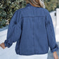 Snap Down Long Sleeve Denim Top