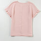 Round Neck Frill Short Sleeve T-Shirt