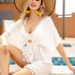 Tassel Drawstring Half Sleeve Cover Up