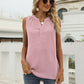 Swiss Dot Notched Neck Tank