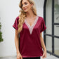 V-Neck Short Sleeve Blouse