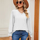 V-Neck Flounce Sleeve Blouse