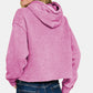 Zenana Acid Wash Fleece Cropped Hoodie