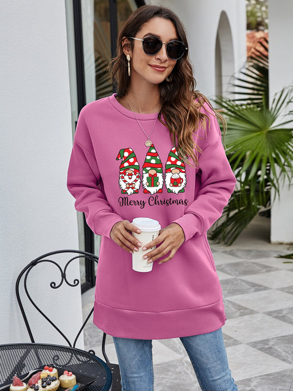 MERRY CHRISTMAS Graphic Sweatshirt Pink Purple