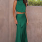 Cropped Turtle Neck Tank Top and Maxi Skirt Set