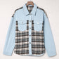 Plaid Pocketed Button Up Denim Jacket