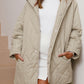 Snap Down Long Sleeve Quilted Winter Coat