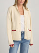 Lobster Button Up Long Sleeve Cardigan Burgundy