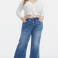 BAYEAS Full Size High Waist Button-Fly Raw Hem Wide Leg Jeans